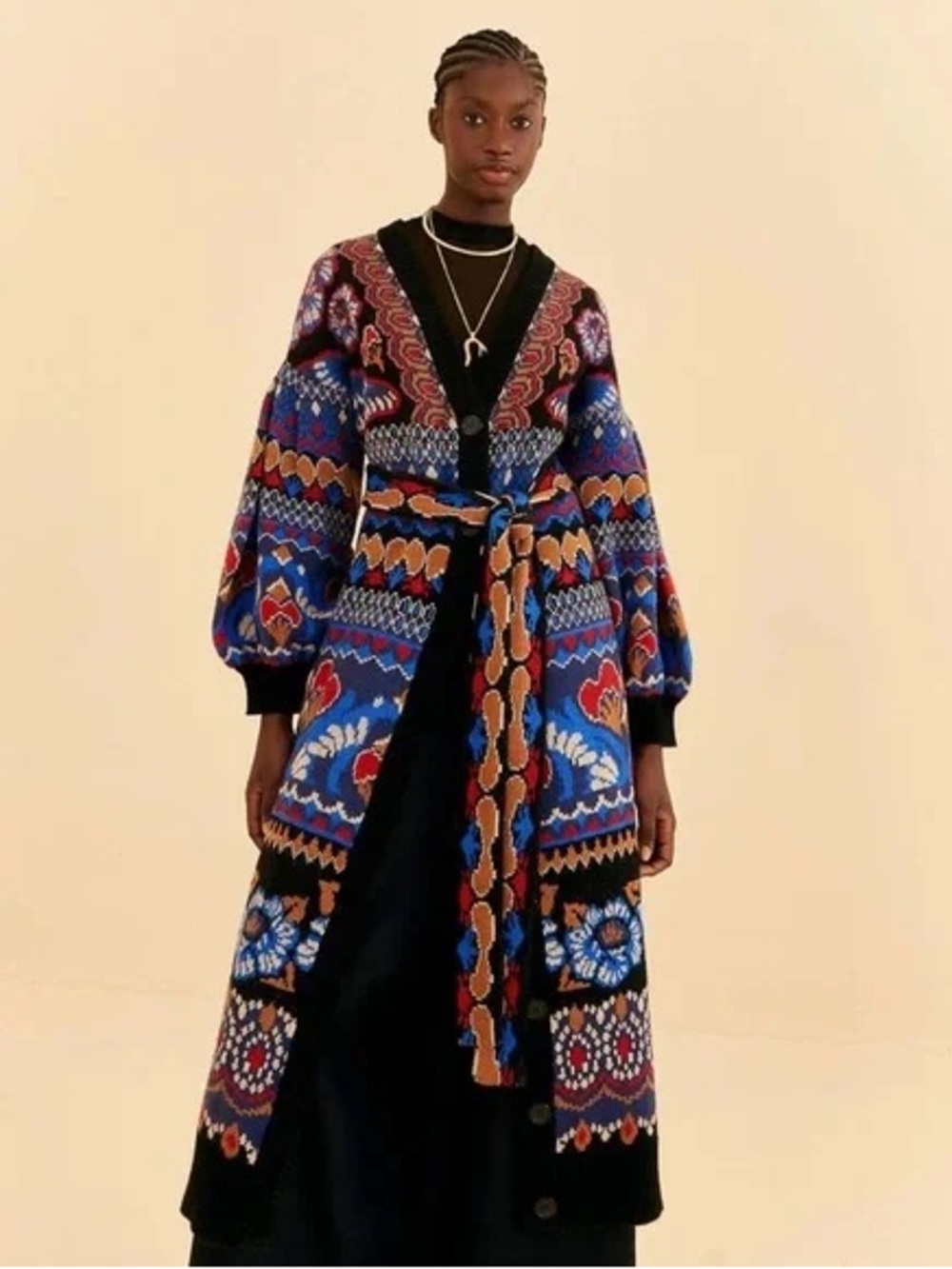 $345 Farm Rio Ainika long sleeve cardigan sz Small Oversized